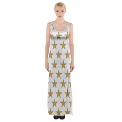 Golden Stars Pattern Maxi Thigh Split Dress