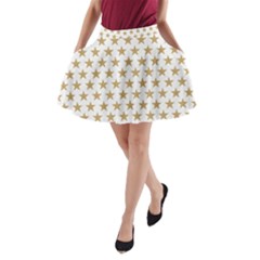 Golden Stars Pattern A-line Pocket Skirt