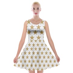 Golden Stars Pattern Velvet Skater Dress