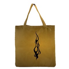 Flame Black, Golden Background Grocery Tote Bag