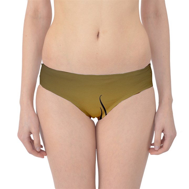 Flame black, golden background Hipster Bikini Bottoms