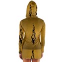 Flame black, golden background Women s Long Sleeve Hooded T-shirt View2