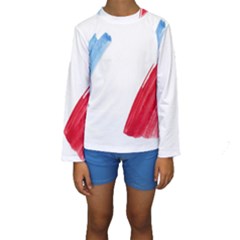 Tricolor Banner France Kids  Long Sleeve Swimwear