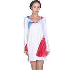 Tricolor Banner France Long Sleeve Nightdress by picsaspassion