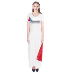 Tricolor Banner France Short Sleeve Maxi Dress