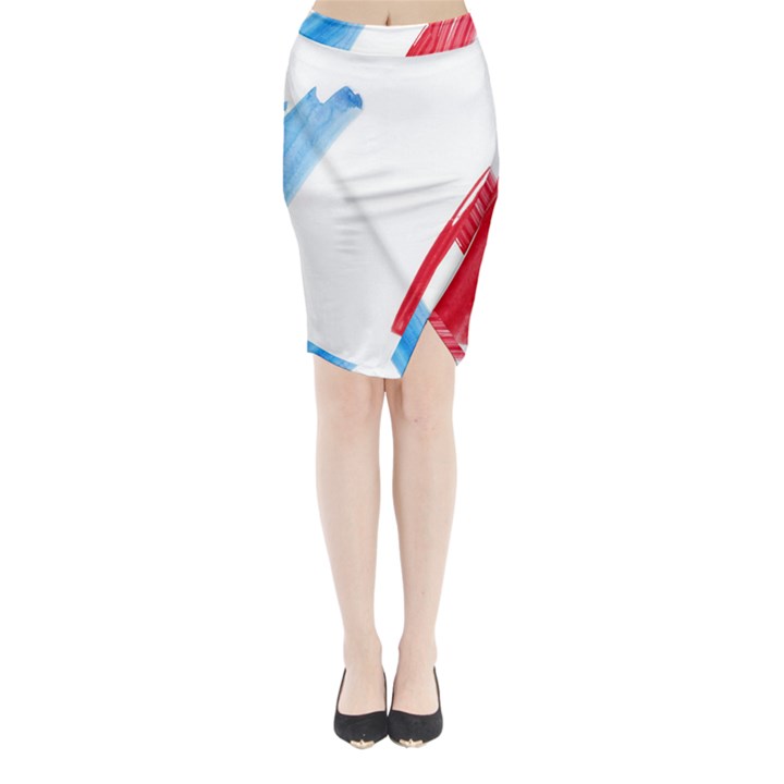 Tricolor banner france Midi Wrap Pencil Skirt