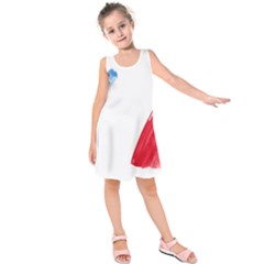 Tricolor Banner France Kids  Sleeveless Dress by picsaspassion