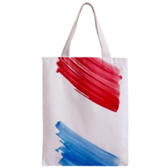 Tricolor Banner Watercolor Painting, Red Blue White Zipper Classic Tote Bag