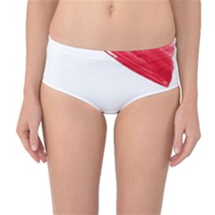 Tricolor Banner Watercolor Painting, Red Blue White Mid-waist Bikini Bottoms by picsaspassion