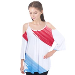 Tricolor Banner Watercolor Painting, Red Blue White Flutter Tees