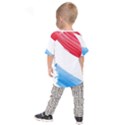 Tricolor banner watercolor painting, red blue white Kids  Raglan Tee View2