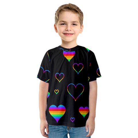 Rainbow Harts Kids  Sport Mesh Tee by Valentinaart