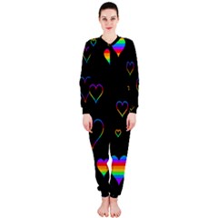 Rainbow Harts Onepiece Jumpsuit (ladies)  by Valentinaart