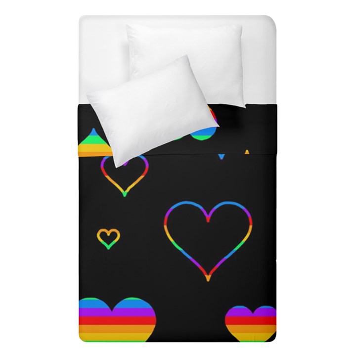 Rainbow harts Duvet Cover Double Side (Single Size)