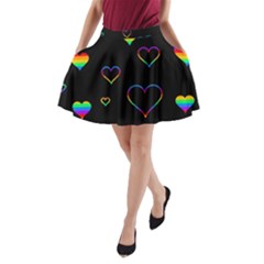 Rainbow Harts A-line Pocket Skirt by Valentinaart