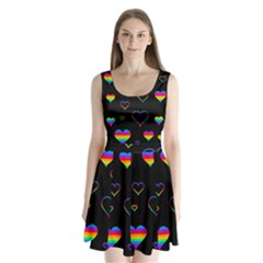 Rainbow Harts Split Back Mini Dress 