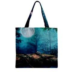 Mysterious Fantasy Nature Zipper Grocery Tote Bag by Brittlevirginclothing