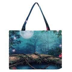 Mysterious Fantasy Nature Medium Zipper Tote Bag by Brittlevirginclothing