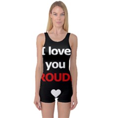 I Love You Proudly One Piece Boyleg Swimsuit