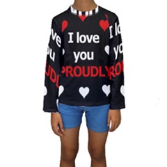 I Love You Proudly Kids  Long Sleeve Swimwear by Valentinaart