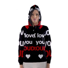 I Love You Proudly Hooded Wind Breaker (women)