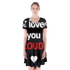 I Love You Proudly Short Sleeve V-neck Flare Dress