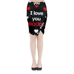 I Love You Proudly Midi Wrap Pencil Skirt