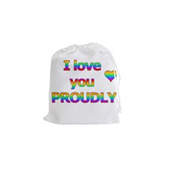 I Love You Proudly 2 Drawstring Pouches (small)  by Valentinaart