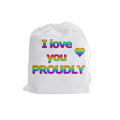 I Love You Proudly 2 Drawstring Pouches (large) 