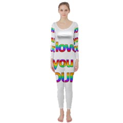 I Love You Proudly 2 Long Sleeve Catsuit by Valentinaart