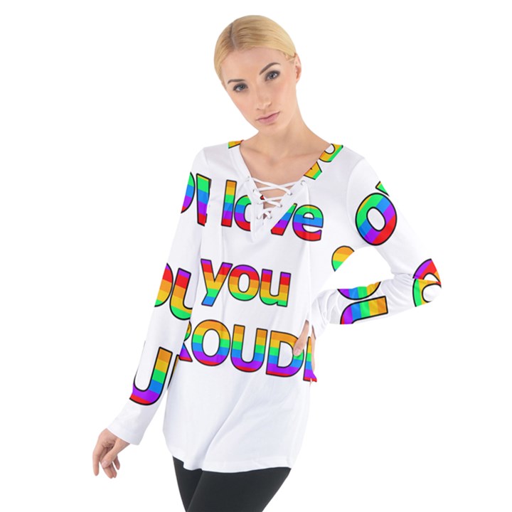 I love you proudly 2 Women s Tie Up Tee