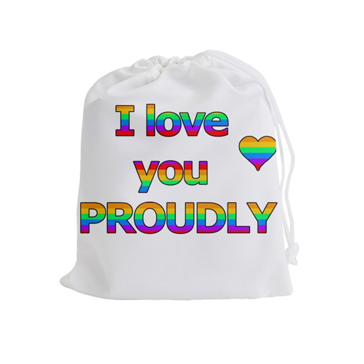 I love you proudly 2 Drawstring Pouches (Extra Large)