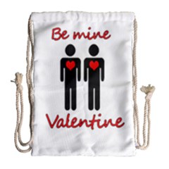 Be Mine Valentine Drawstring Bag (large) by Valentinaart