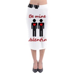 Be Mine Valentine Midi Pencil Skirt by Valentinaart