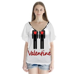 Be Mine Valentine Flutter Sleeve Top by Valentinaart