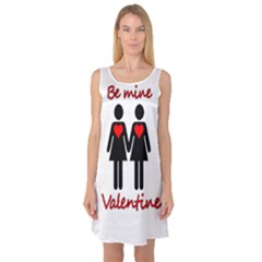 Be My Valentine 2 Sleeveless Satin Nightdress by Valentinaart