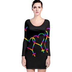 Love Is Love Long Sleeve Velvet Bodycon Dress by Valentinaart