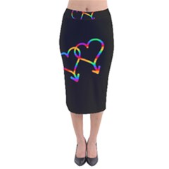 Love Is Love Velvet Midi Pencil Skirt