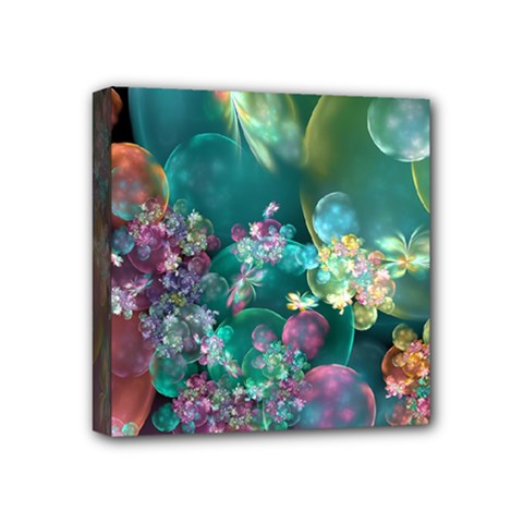 Butterflies, Bubbles, And Flowers Mini Canvas 4  X 4 