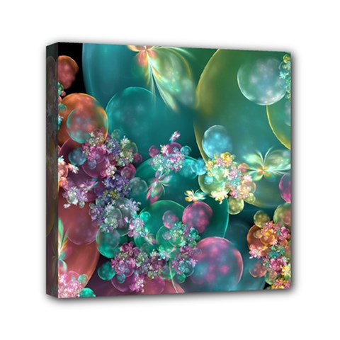 Butterflies, Bubbles, And Flowers Mini Canvas 6  X 6 