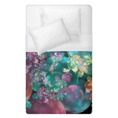 Butterflies, Bubbles, And Flowers Duvet Cover (single Size)