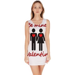 Be Mine Valentine Sleeveless Bodycon Dress by Valentinaart