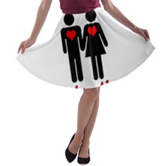 Be Mine Valentine A-line Skater Skirt by Valentinaart