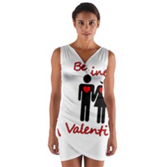 Be Mine Valentine Wrap Front Bodycon Dress by Valentinaart