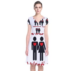 Be Mine Valentine Short Sleeve Front Wrap Dress