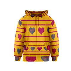 Decorative Harts Pattern Kids  Zipper Hoodie by Valentinaart