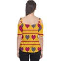 Decorative harts pattern Women s Cutout Shoulder Tee View2