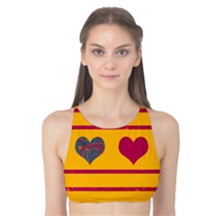 Decorative Harts Pattern Tank Bikini Top