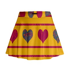 Decorative Harts Pattern Mini Flare Skirt by Valentinaart