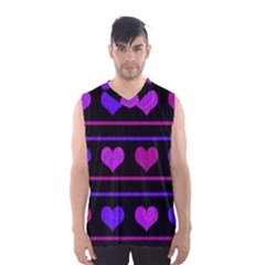 Purple and magenta harts pattern Men s Basketball Tank Top